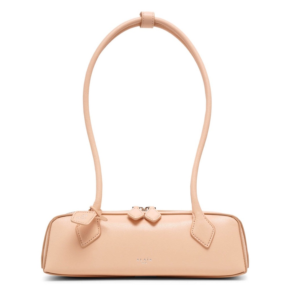 Alaia Le Teckel Small Shiny Goatskin Bag "Peche" NWT